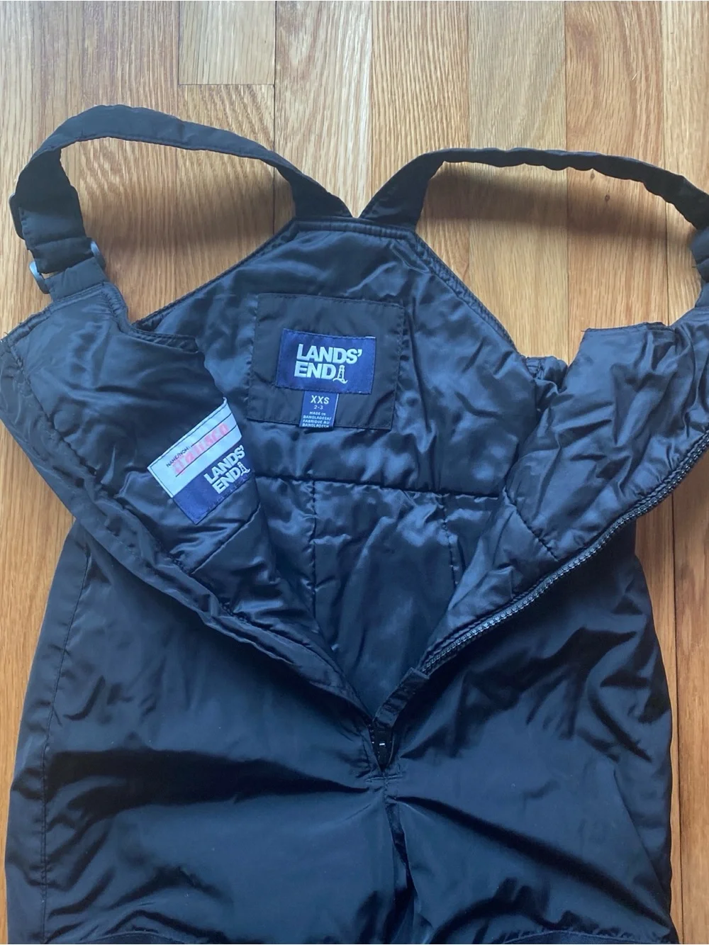 Lands' End Kids Black Snow Bib and Accessories Set